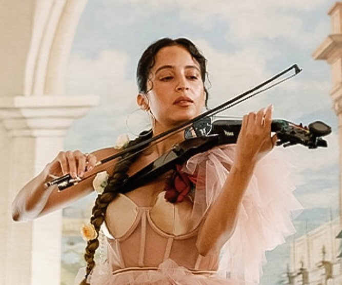 a person playing a violin