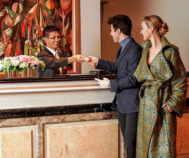 a man and woman shaking hands