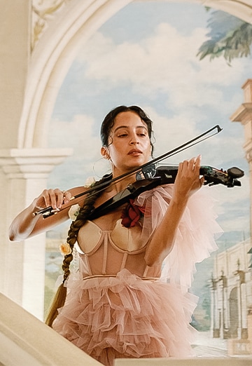 a person playing a violin