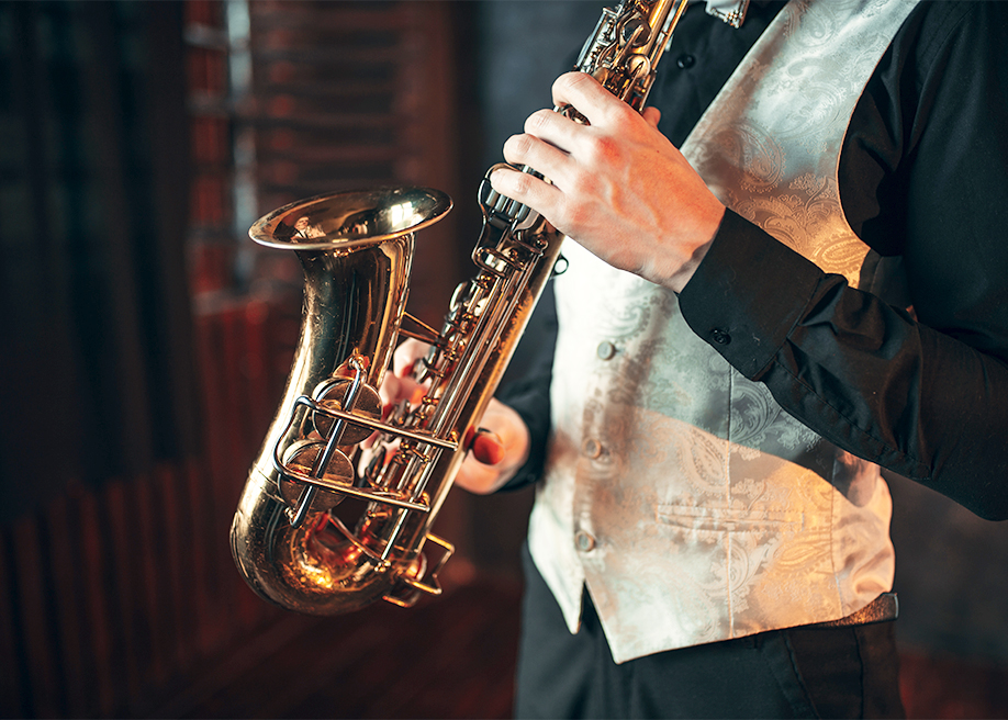 a person playing a saxophone