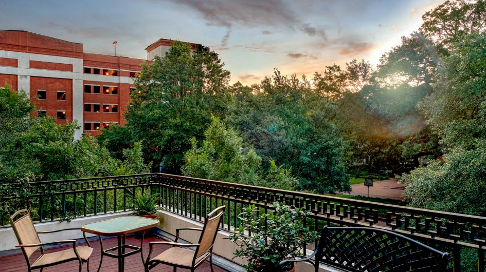 terrace with chairs and table