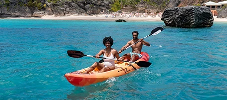 a couple in a kayak
