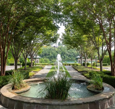 a fountain in a park