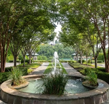 a fountain in a park
