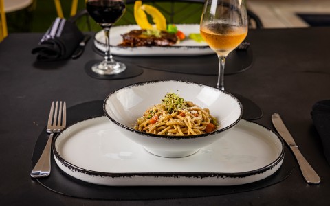 a plate of food on a table