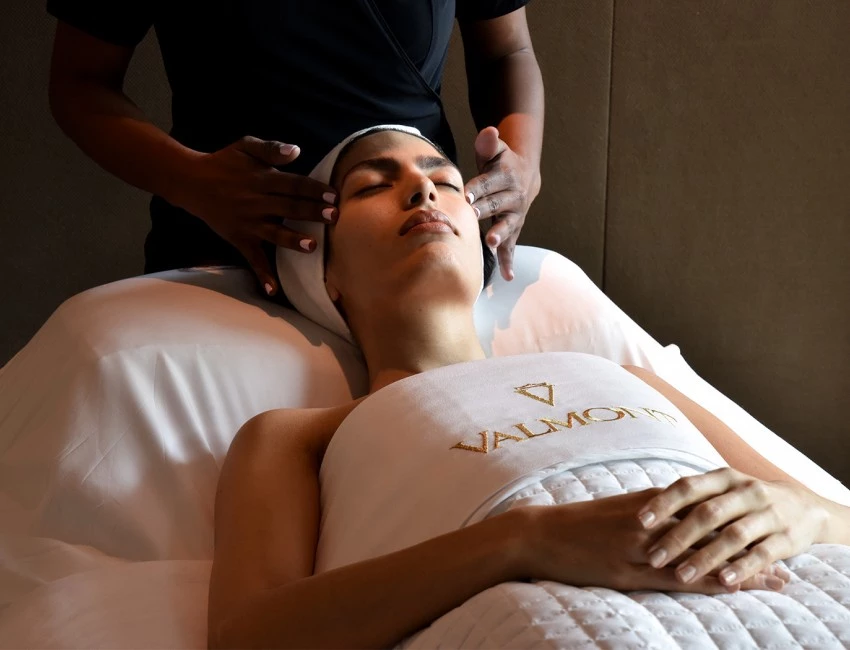 relaxed woman getting a massage