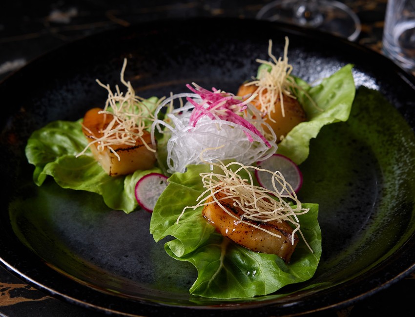 a plate of food on a table