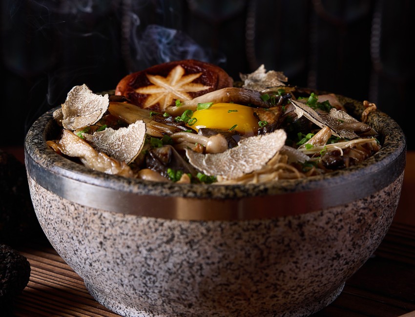 a bowl of food on a table