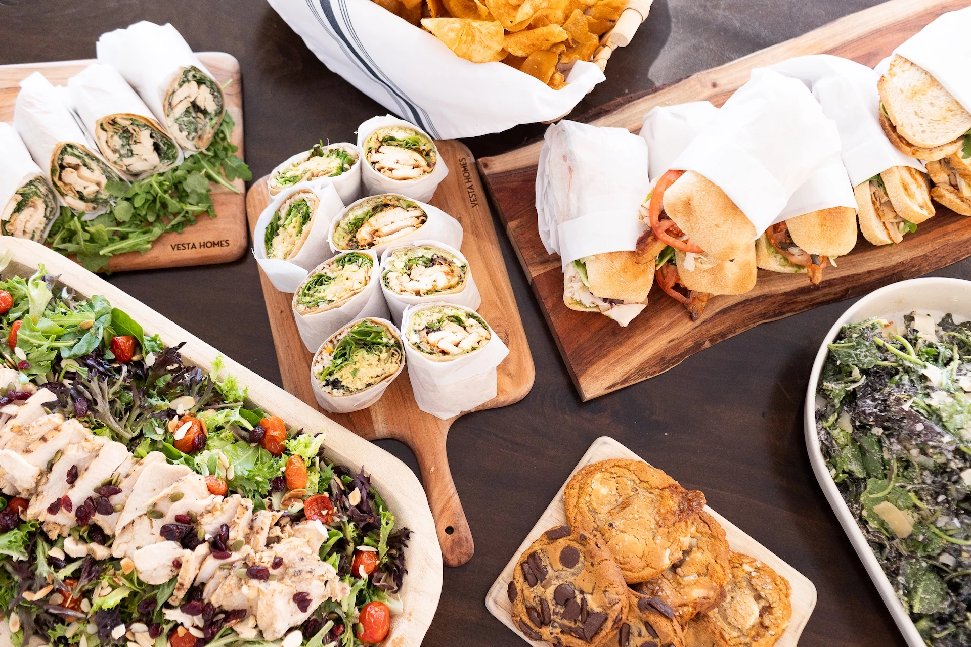 a table with food on it