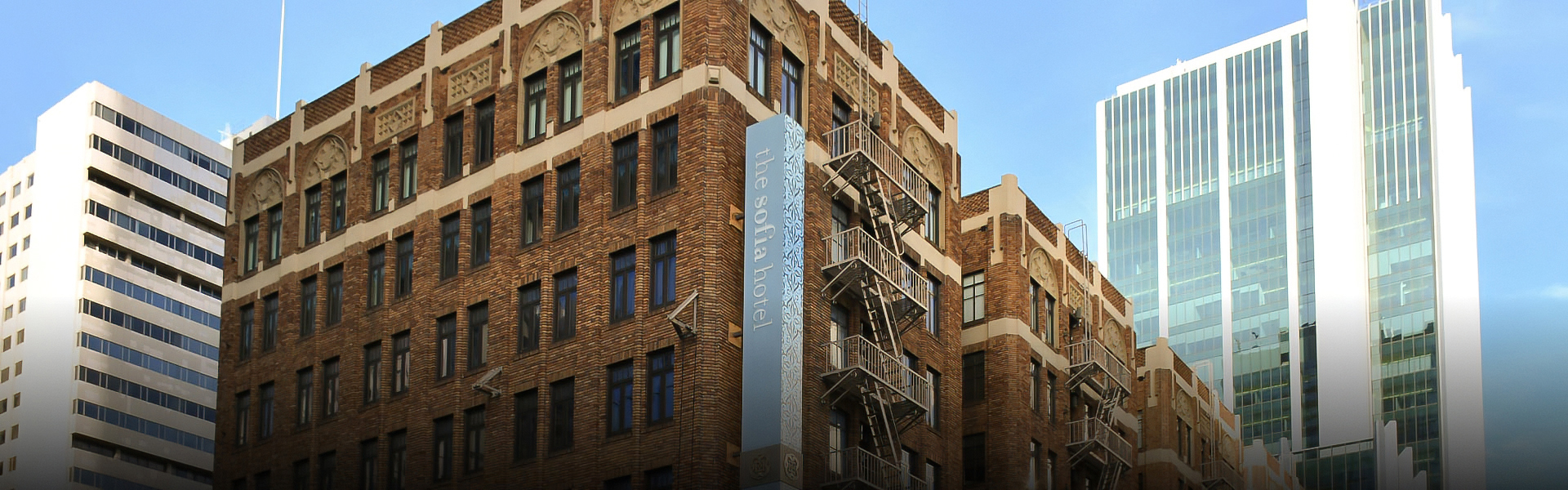 a building with a sign on the side