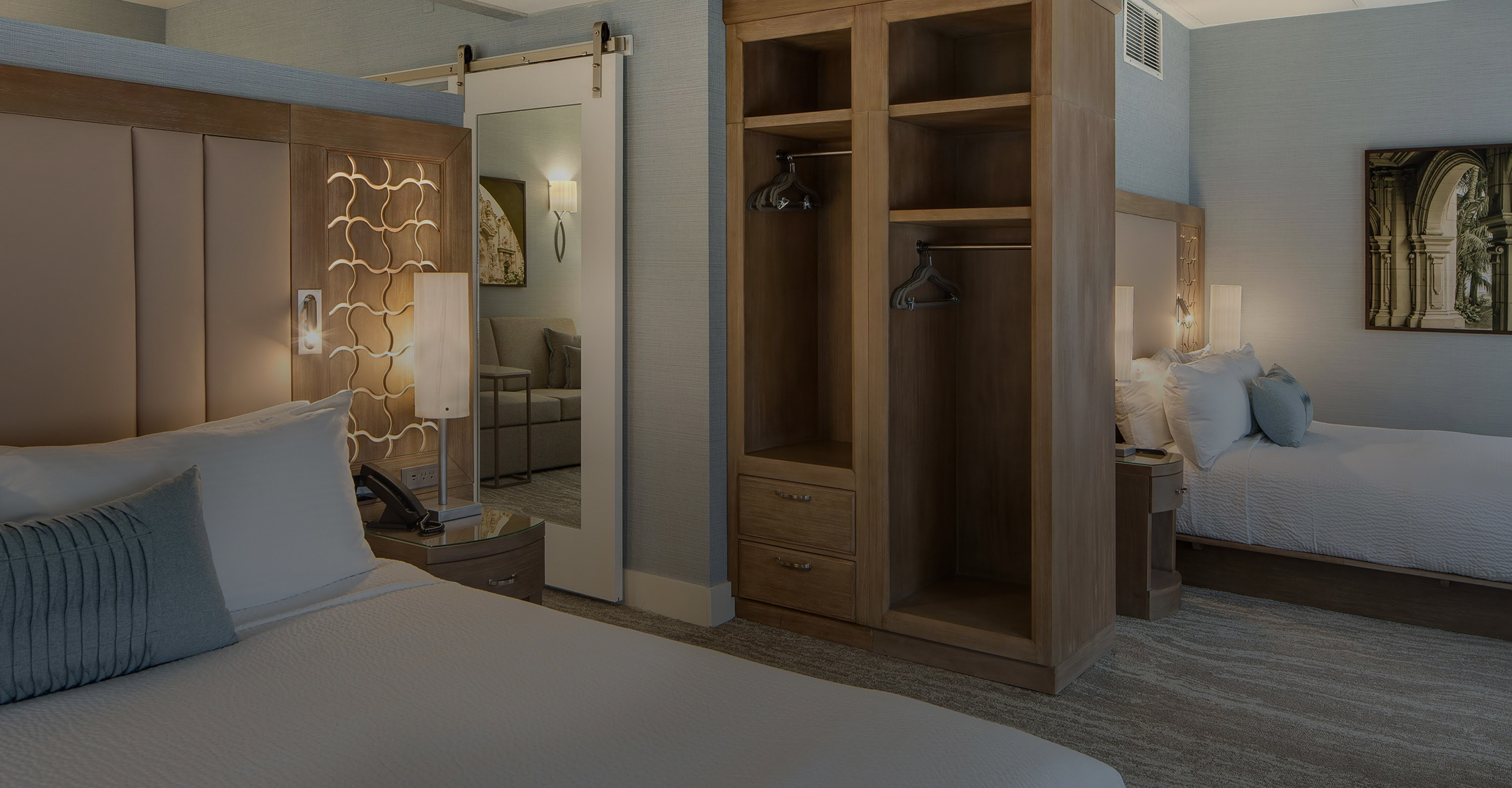 a closet in a room