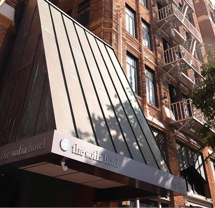 a building with a awning over it
