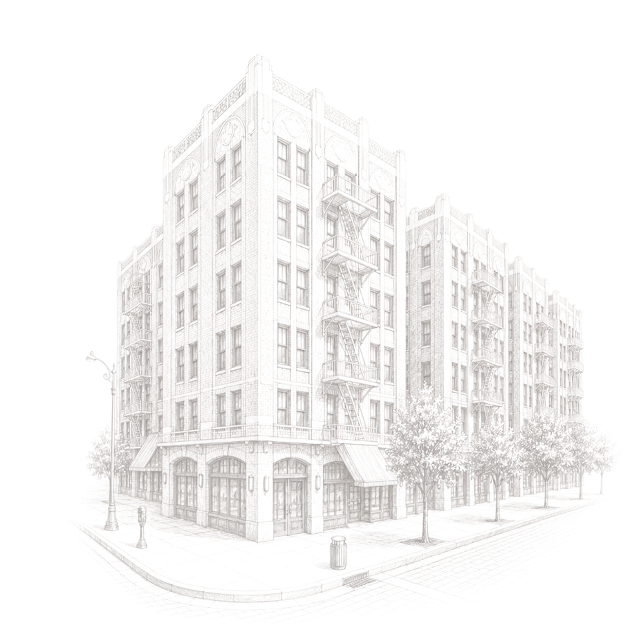 a drawing of a building