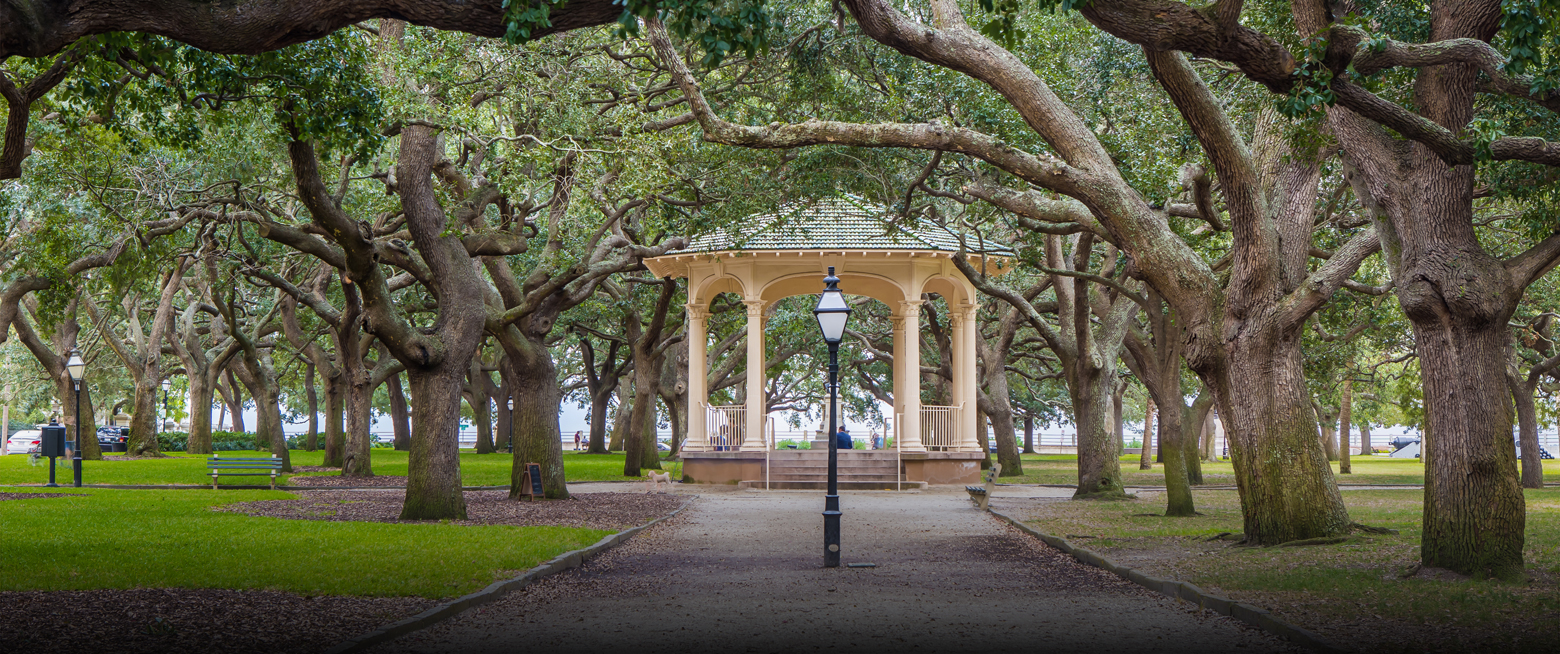 a gazebo in a park