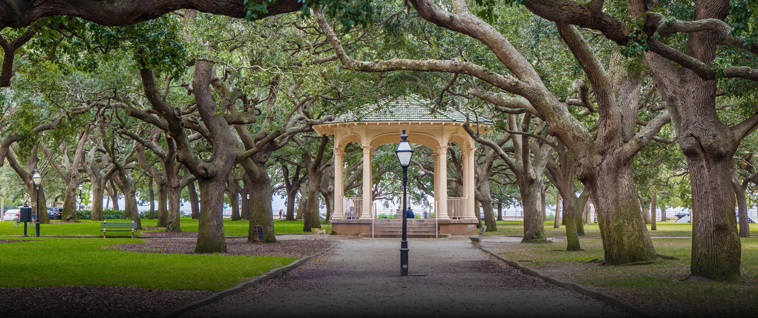 a gazebo in a park