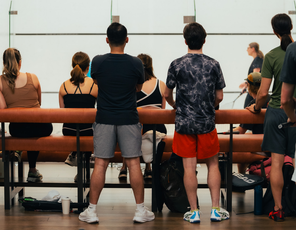 a group of people sitting in a room