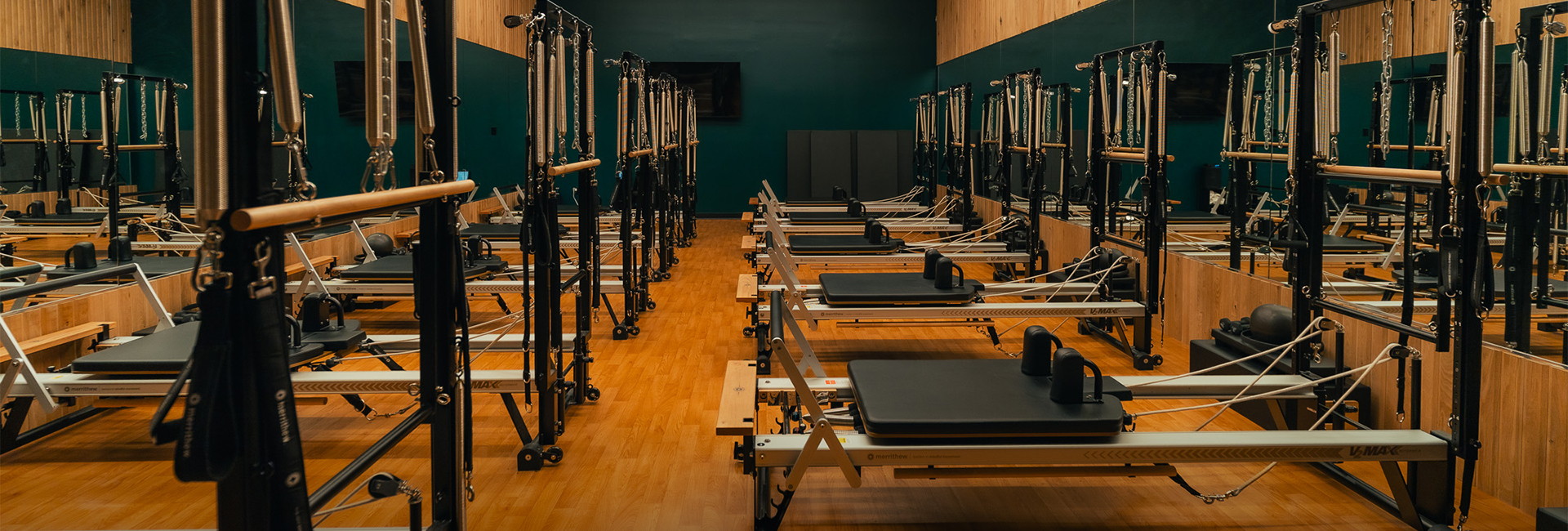 a room with pilates equipment
