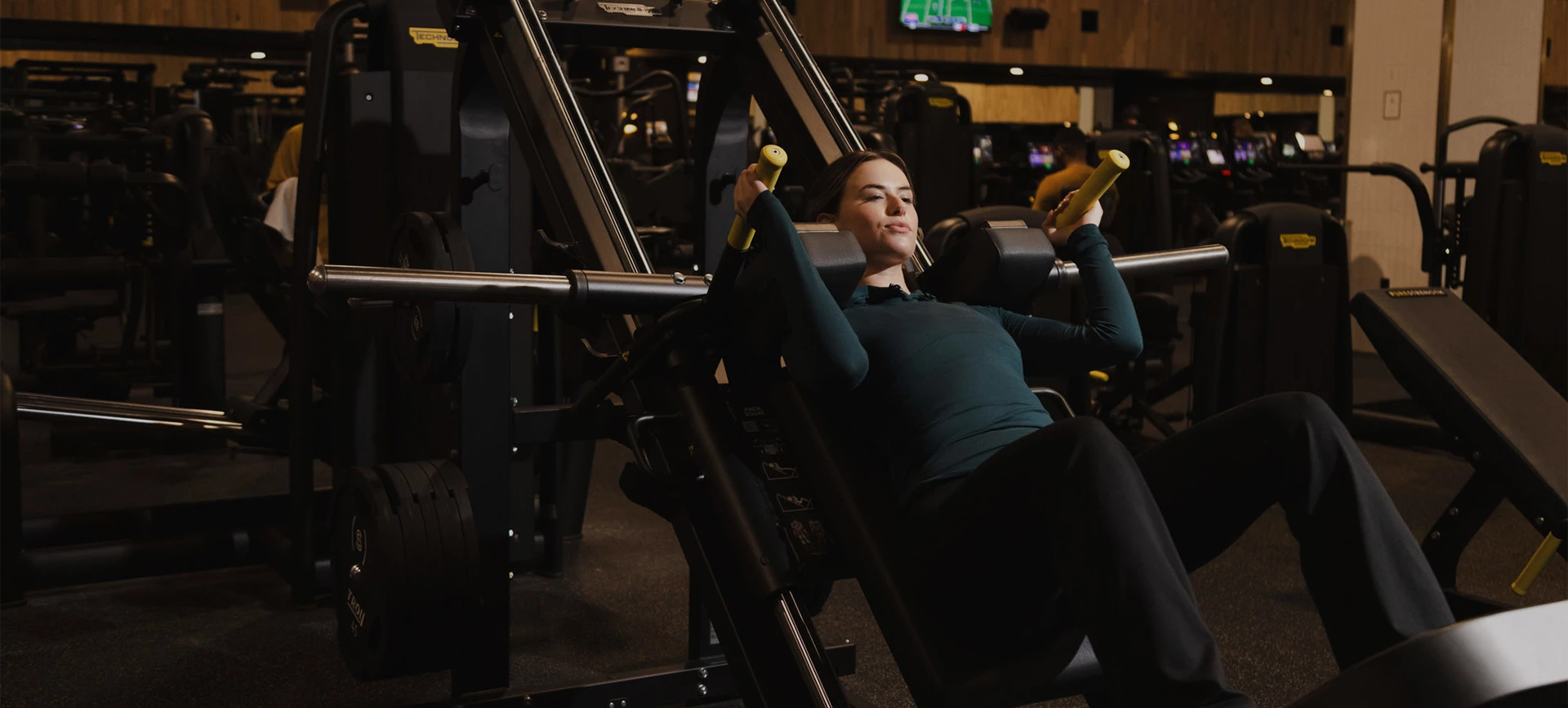 a woman working out in a gym