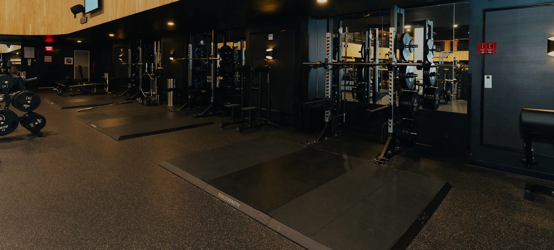 a gym with weights and weights