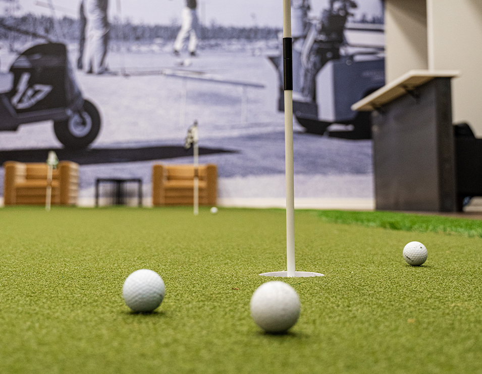 golf balls on the green