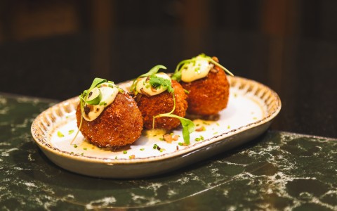 a plate of food on a table