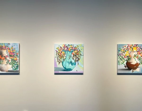 a group of pictures on a wall