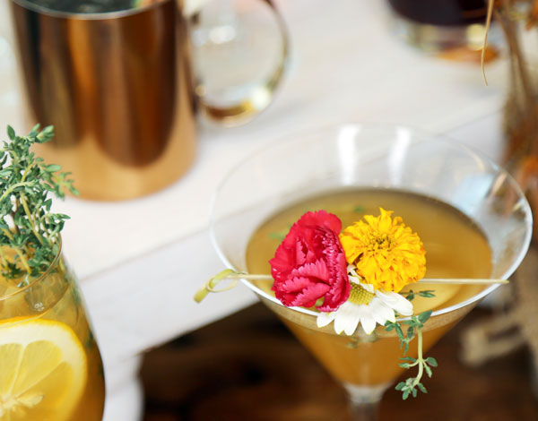 Cocktail with flowers