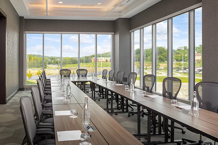 meeting room at the Summit with floor to ceiling windows