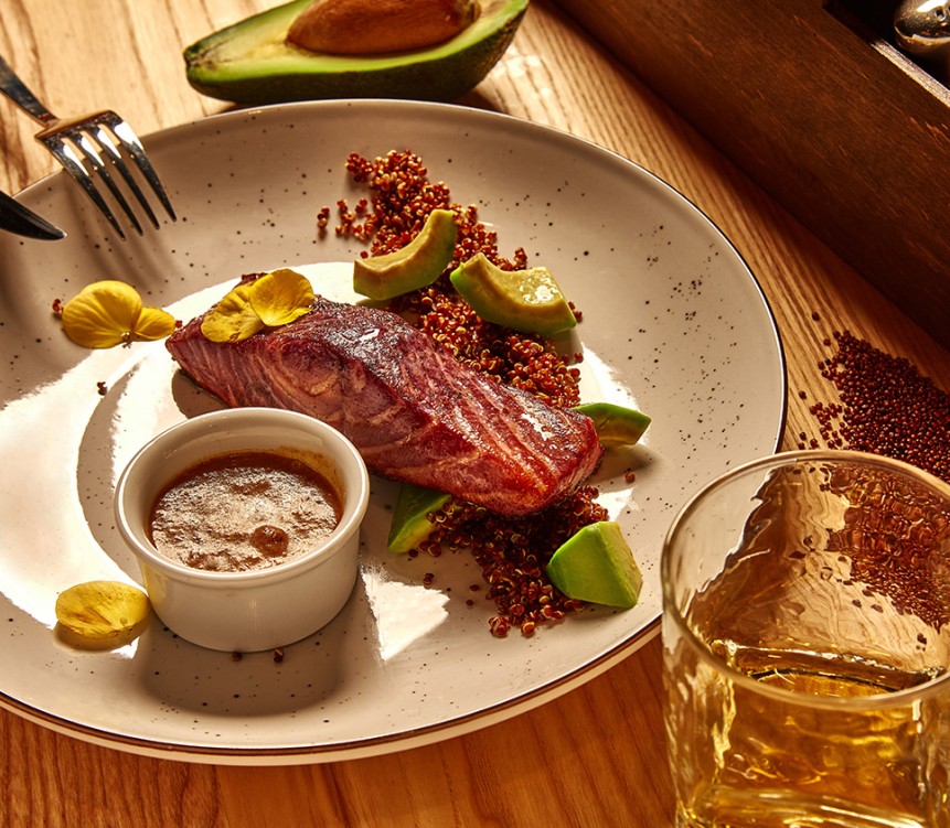 a plate of food on a table