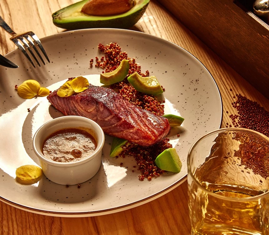 a plate of food on a table