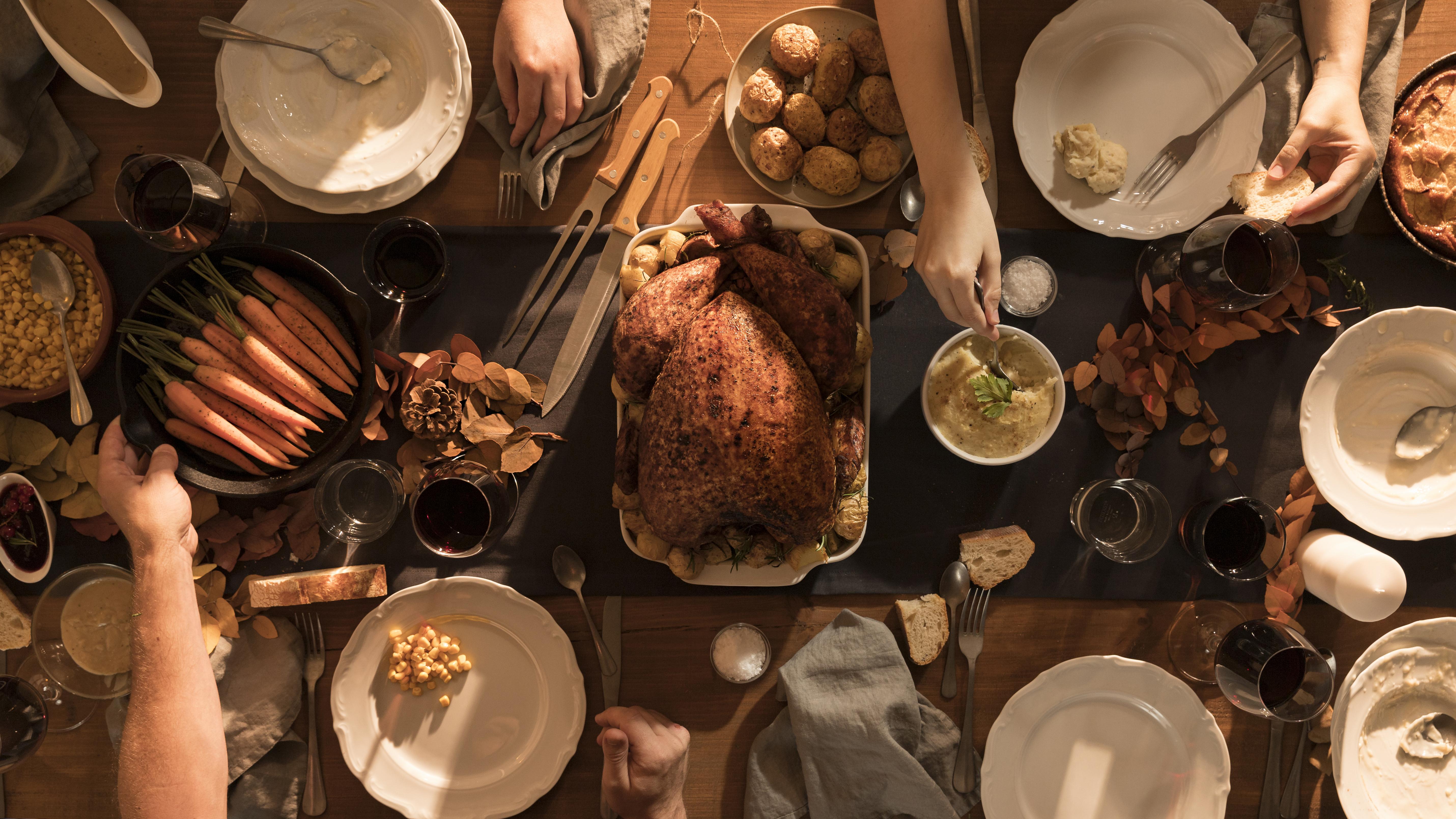 a table with food on it