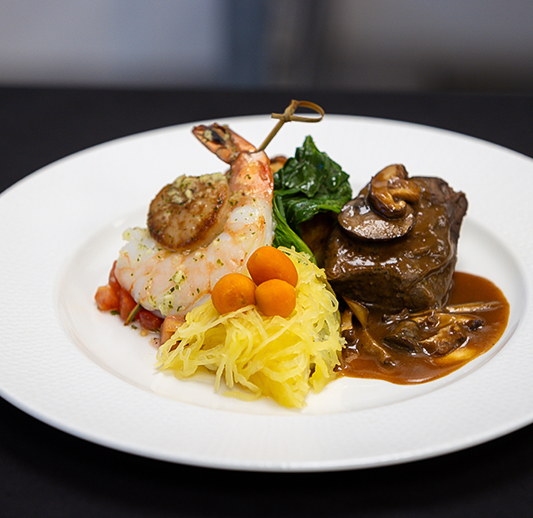 a plate of food on a table