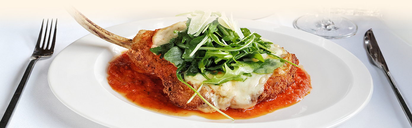 a plate of food with sauce and cheese