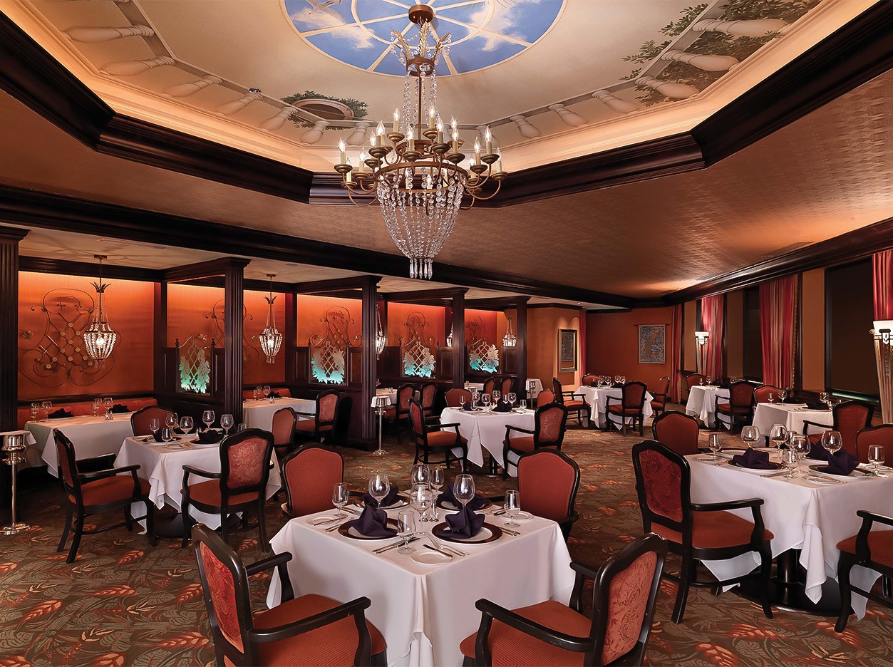 a room with tables and chairs