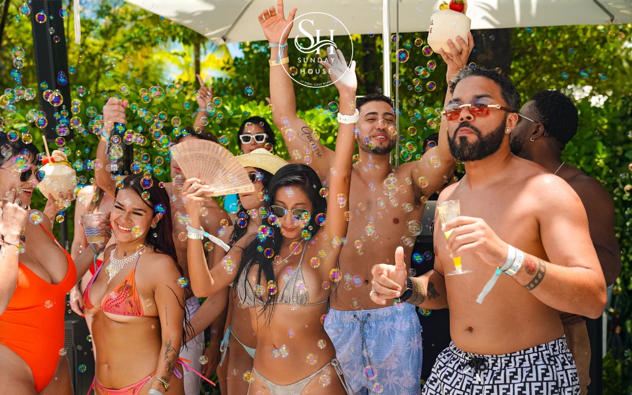 a group of people in swimsuits