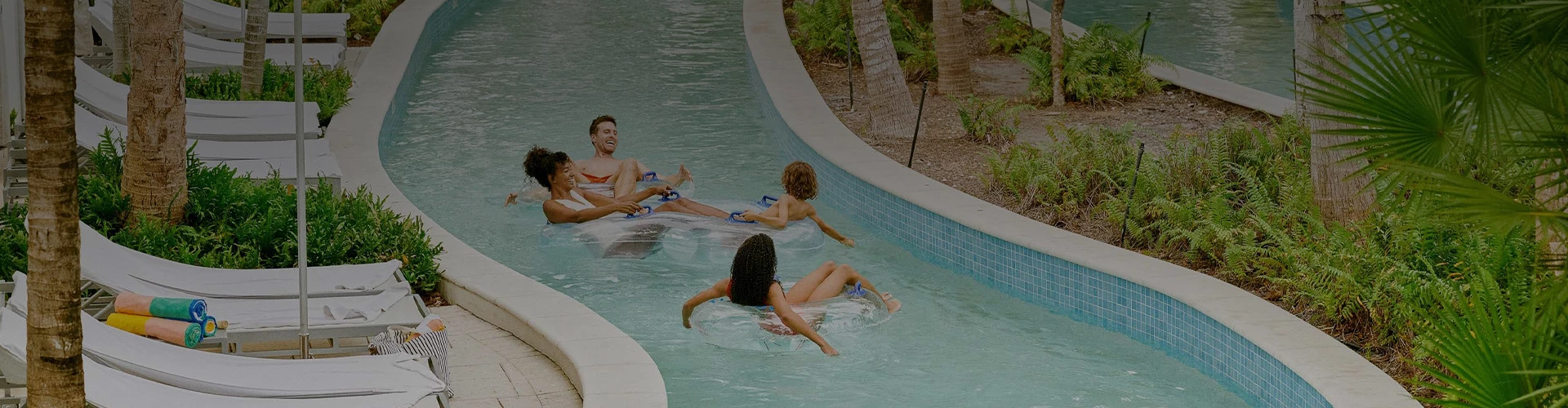 a group of people in a pool