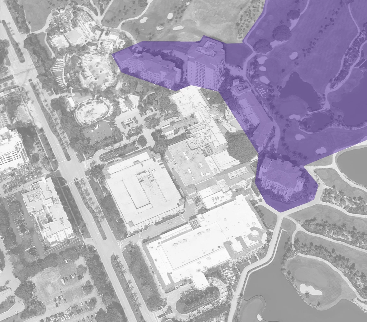 a aerial view of a city