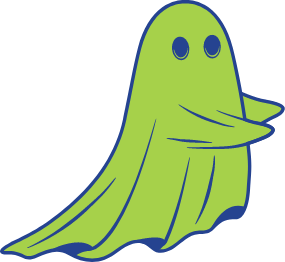 a cartoon of a green ghost