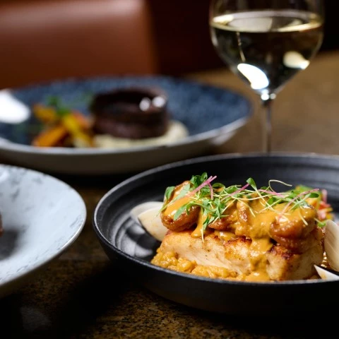 a plate of food on a table
