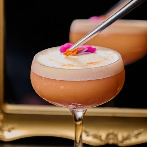 a close up of a drink