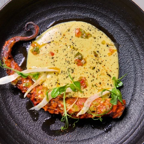 a plate of food on a plate