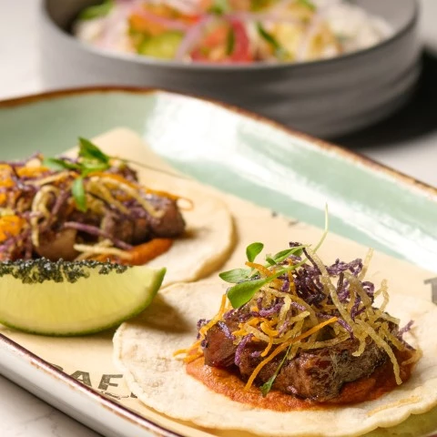a plate of food on a table