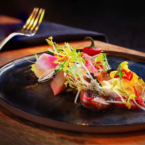 salad plate with fork