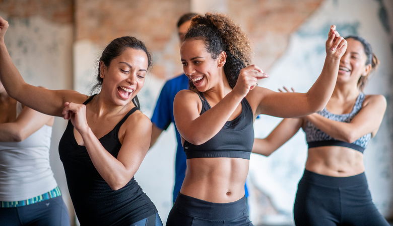 a group of women dancing