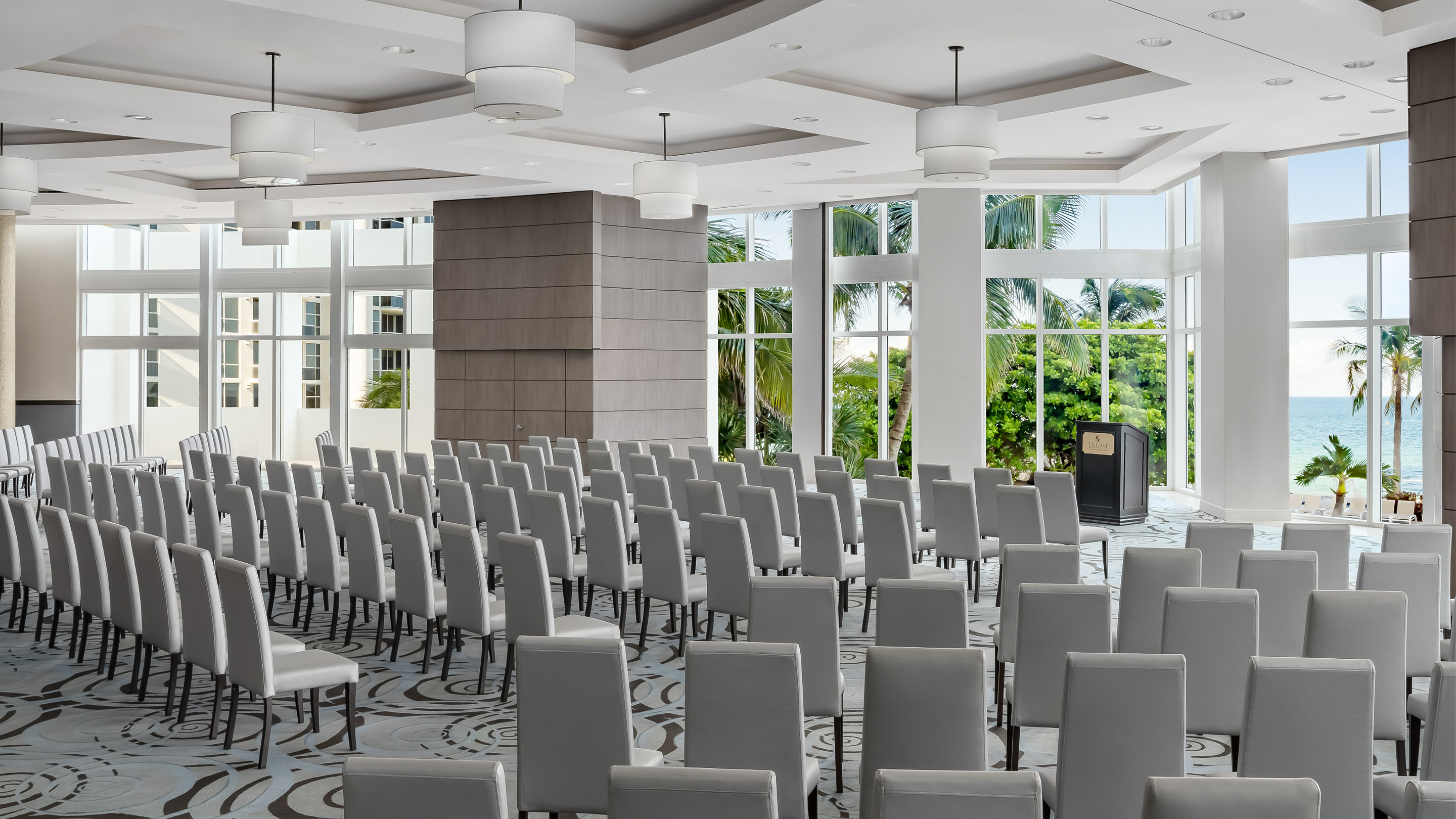 a room with many chairs