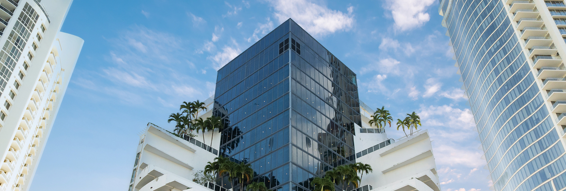 a building with glass windows