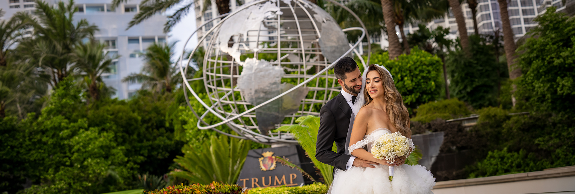 a man and woman in a wedding dress