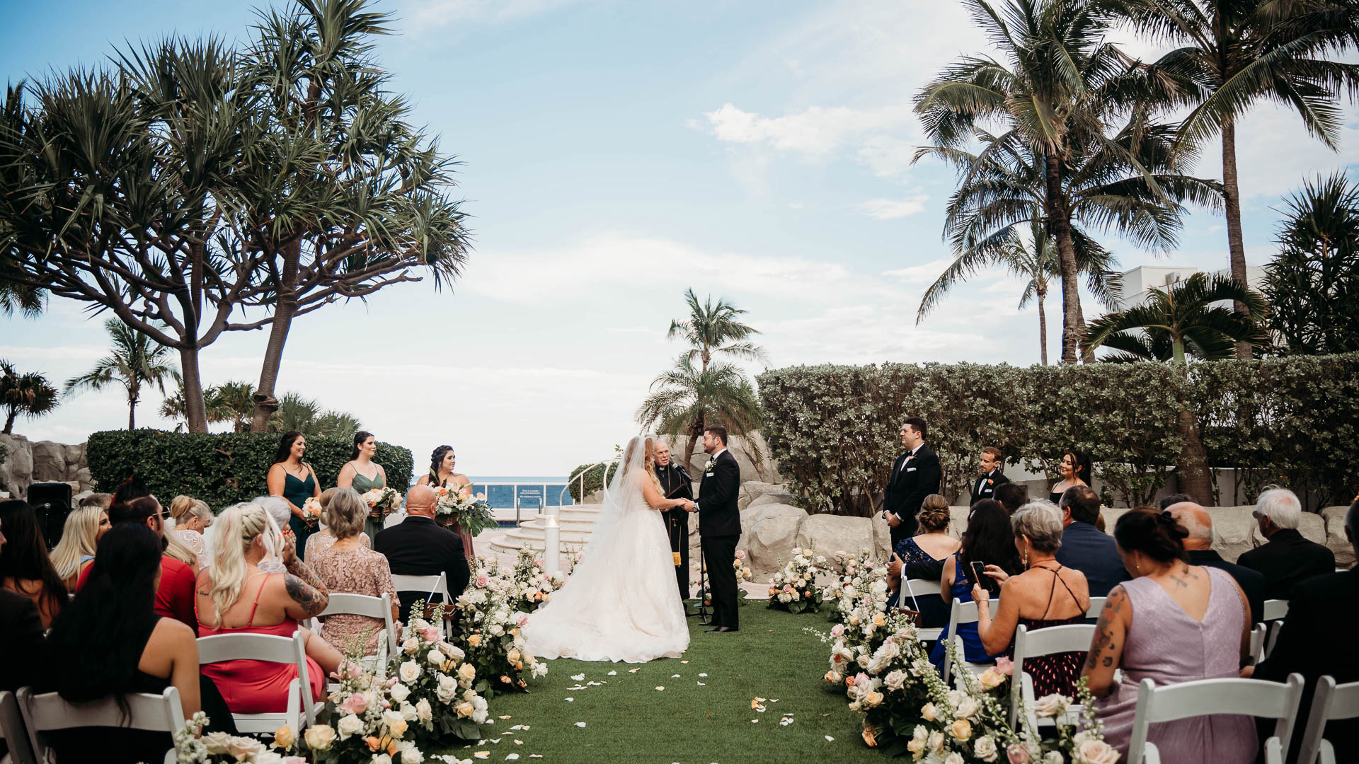 a couple in a wedding ceremony