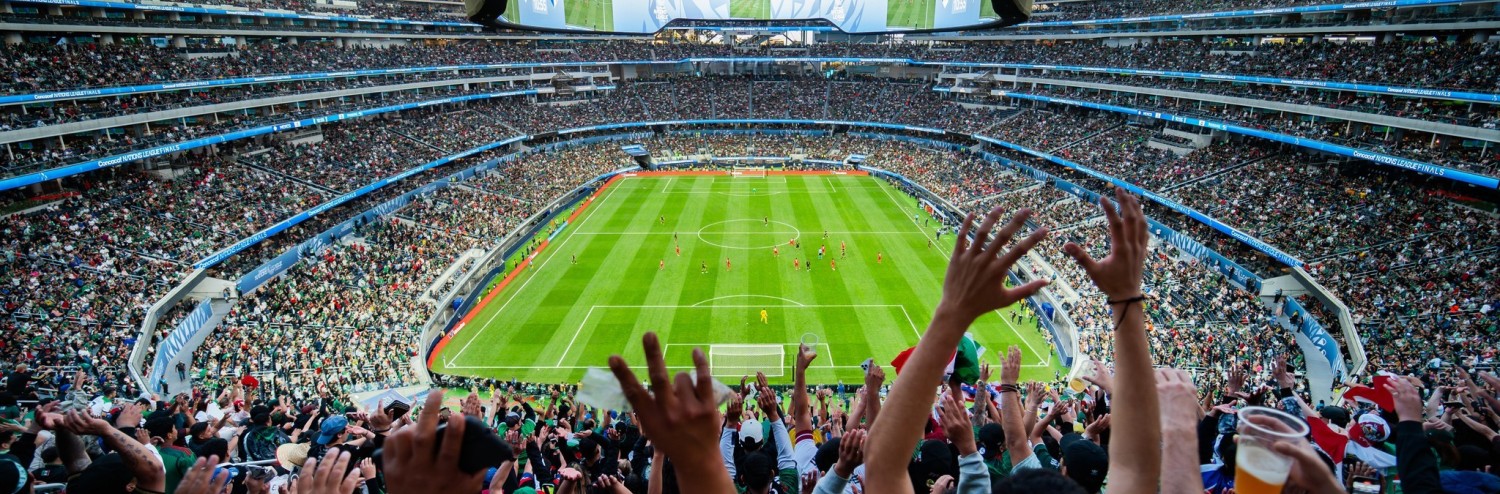 a large stadium filled with people