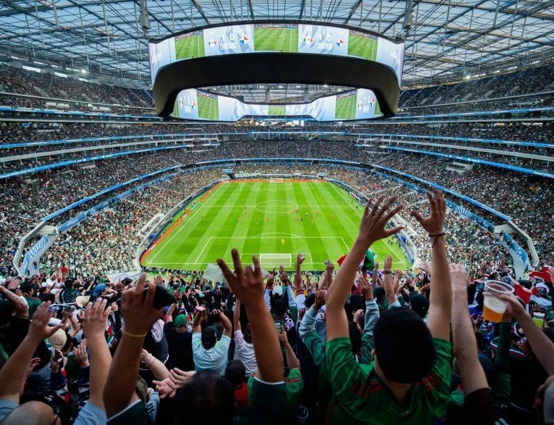 a large stadium filled with people